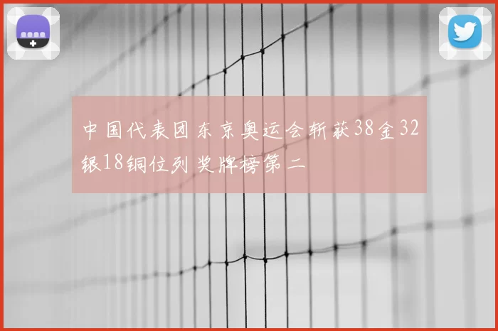 中国代表团东京奥运会斩获38金32银18铜位列奖牌榜第二